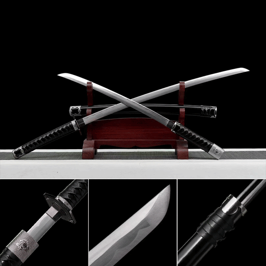 Two swords in one sheath , Handmade Manganese Steel Full Tang Real Japanese Katana