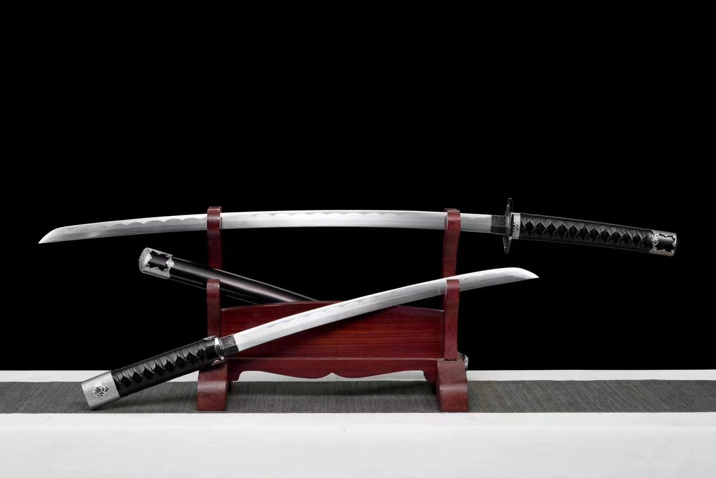 Two swords in one sheath , Handmade Manganese Steel Full Tang Real Japanese Katana