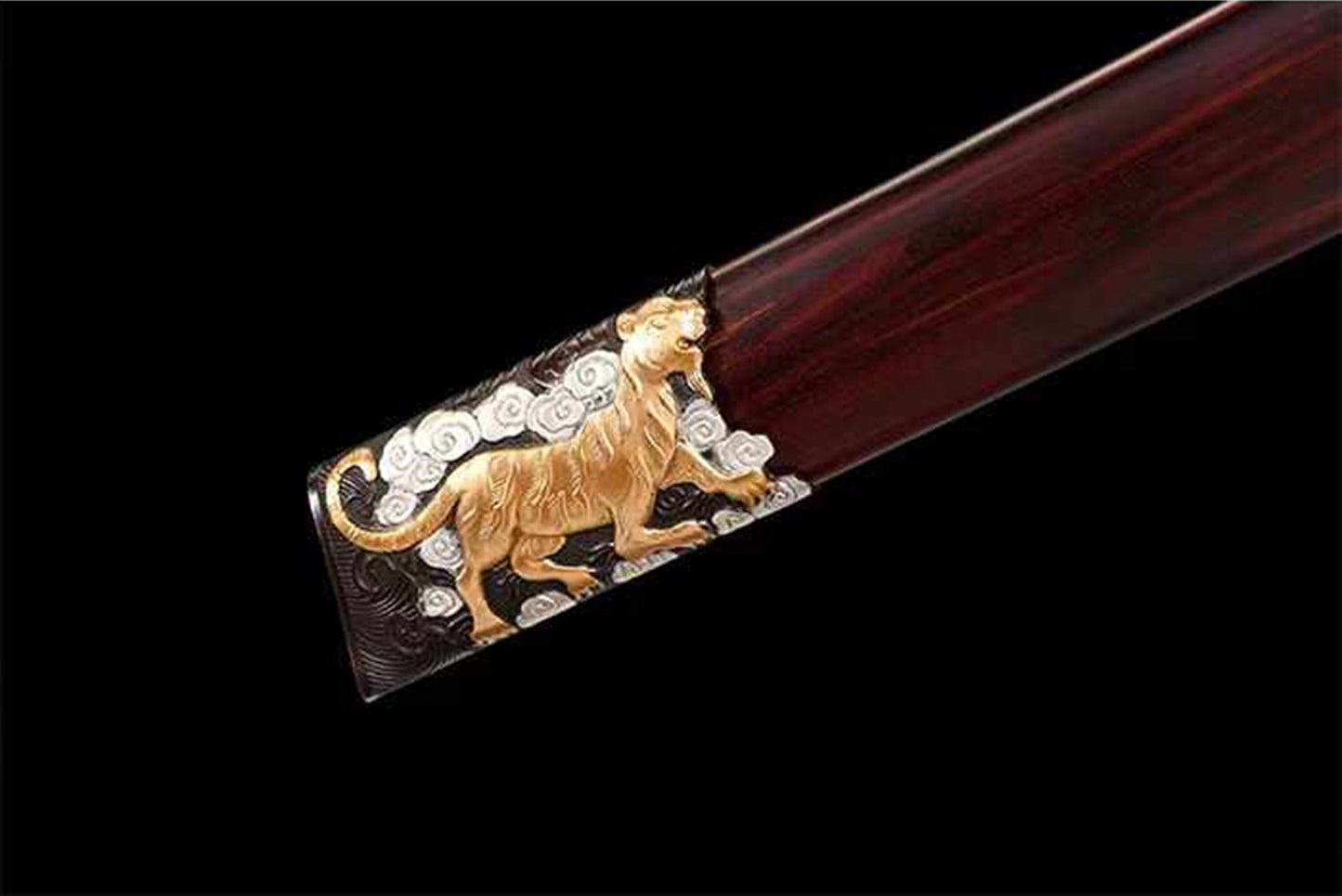 Four Beast Battle Sabre (Antique Gold Plated Silver)