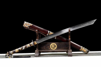 Four Beast Battle Sabre (Antique Gold Plated Silver)