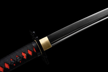 Hand Forged Anime Bleach Ichigo Bankai Sword Tensa Zangetsu Hand Polished  Spring Steel Black Blade