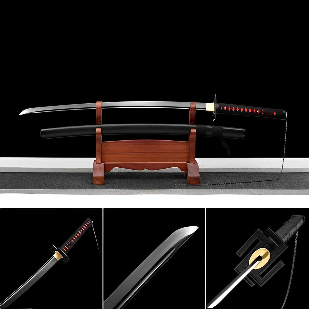 Hand Forged Anime Bleach Ichigo Bankai Sword Tensa Zangetsu Hand Polished  Spring Steel Black Blade