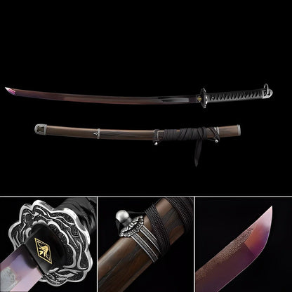 Hand Forged Anime Katana Sekiro: Shadows Die Twice Undead Cut High Manganese Steel Red Blade