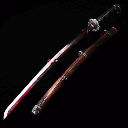 Hand Forged Anime Katana Sekiro: Shadows Die Twice Undead Cut High Manganese Steel Red Blade