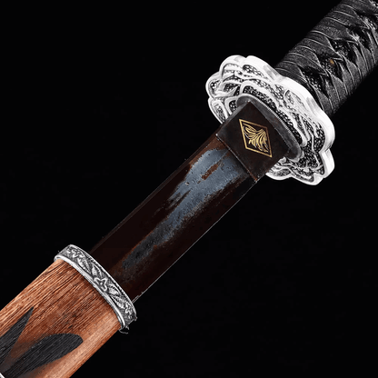 Hand Forged Anime Katana Sekiro: Shadows Die Twice Undead Cut High Manganese Steel Red Blade