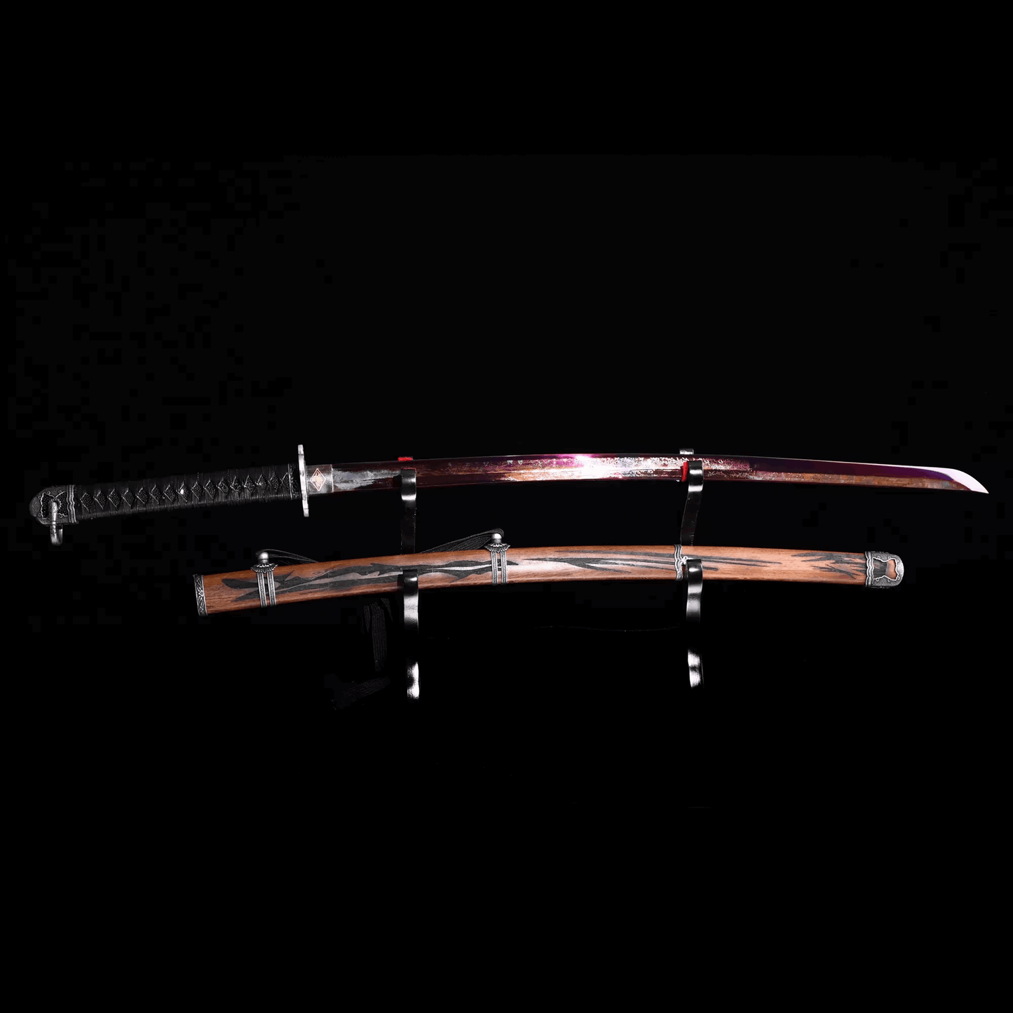 Hand Forged Anime Katana Sekiro: Shadows Die Twice Undead Cut High Manganese Steel Red Blade