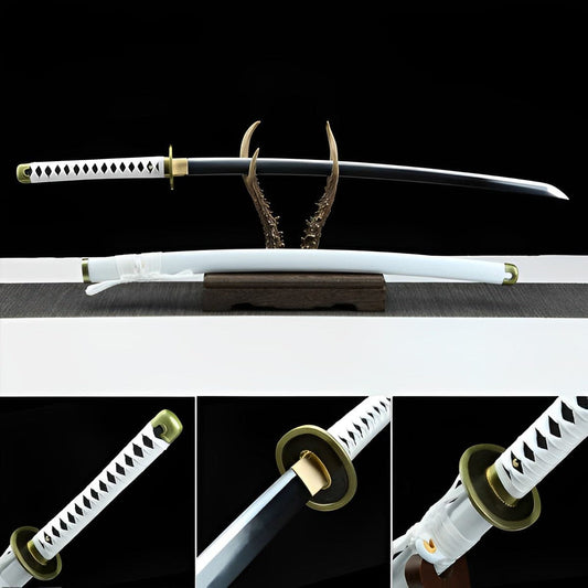 Hand Forged Anime One Piece Roronoa Zoro's Wado Ichimonji Sword 1045 High Carbon Steel Clay Tempered