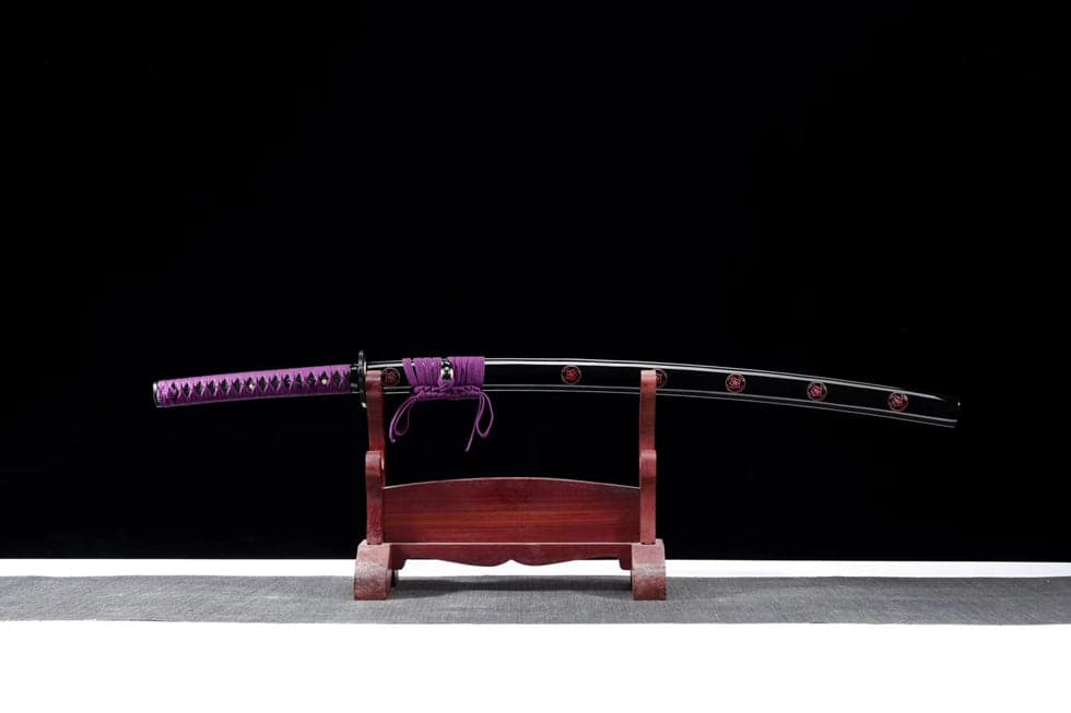 Hand Forged Japanese Samurai Katana Bauhinia 9260 Spring Stee Purple Blade