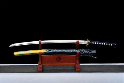 Hand Forged Japanese Samurai Katana Buddha 9260 Spring Steel Bend 90 degrees without deformation