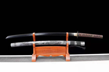 Hand Forged Japanese Samurai Katana Dragon Soul High Manganese Steel Full Tang