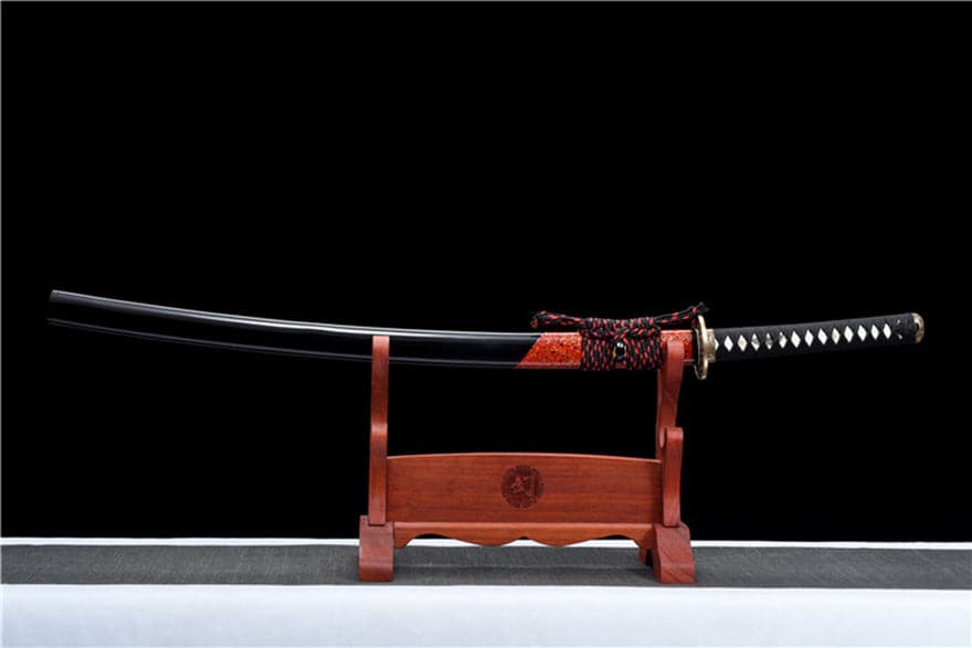 Hand Forged Japanese Samurai Katana Drop in the ocean T10 Carbon steel Blackening process