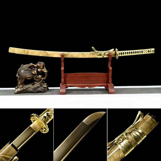 Hand Forged Japanese Samurai Katana Golden Snake High Manganese Steel Hand grinding