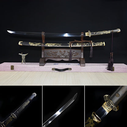 Hand Forged Japanese Samurai Katana Heavenly Maiden Scattered Flowers T10 Carbon steel Ancient Forging