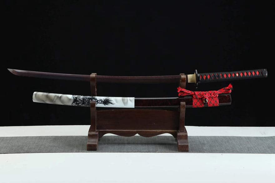 Hand Forged Japanese Samurai Katana Ichiro Sugimoto Damascus Steel Purple Blade