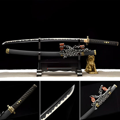 Hand Forged Japanese Samurai Katana Lion T10 Carbon steel Full Tang