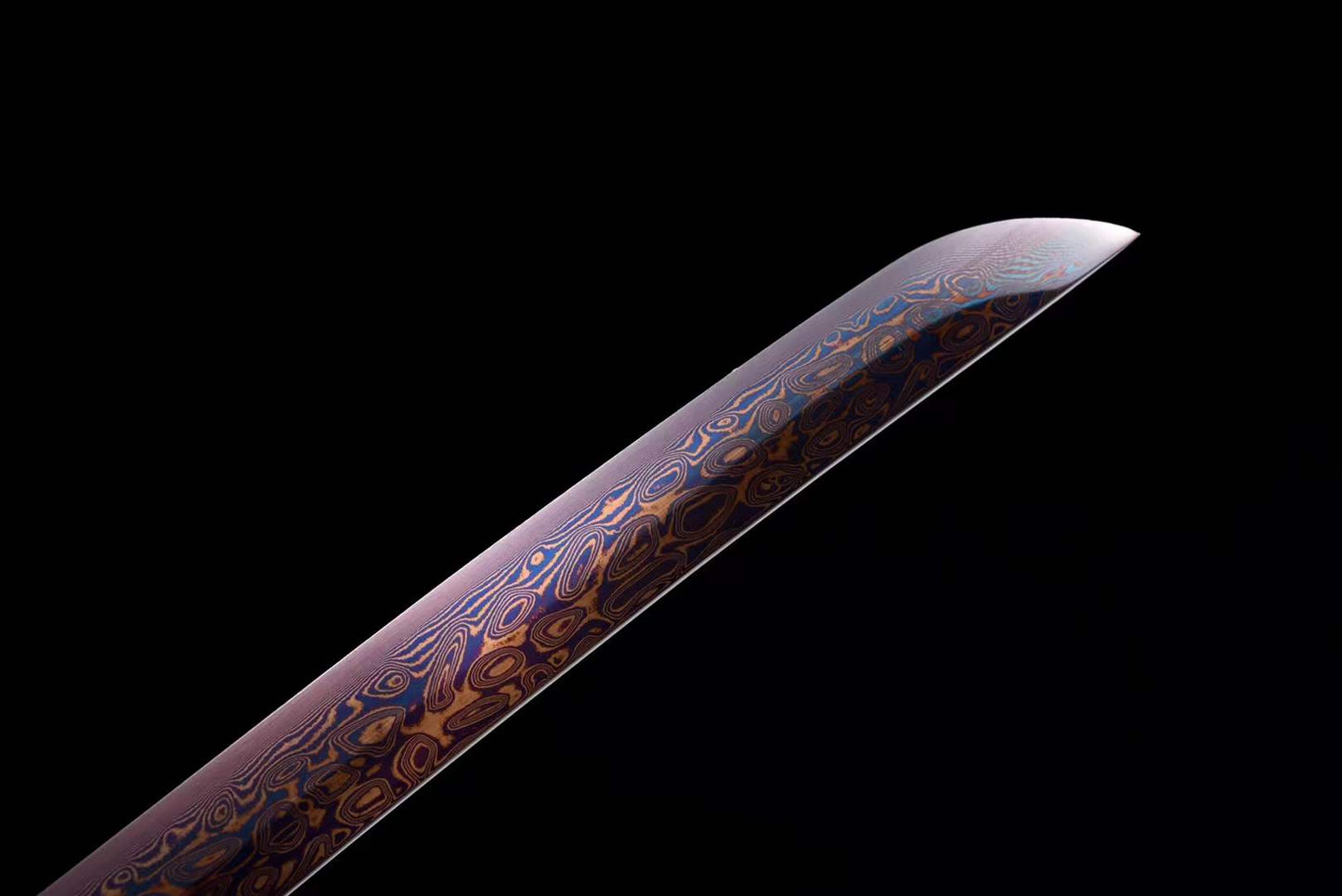 Hand Forged Japanese Samurai Katana Night Spectre Damascus Steel Blue blade