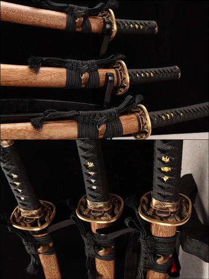 Hand Forged Japanese Samurai Katana Pattern Steel Turns the soil to burn blade