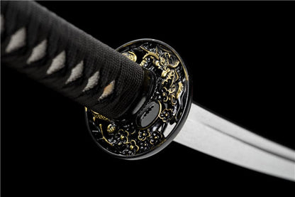 Hand Forged Japanese Samurai Katana Phantom Pattern Steel Full Tang