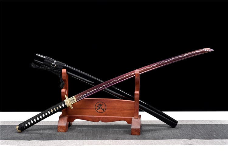 Hand Forged Japanese Samurai Katana Rose High Manganese Steel Purple Blade