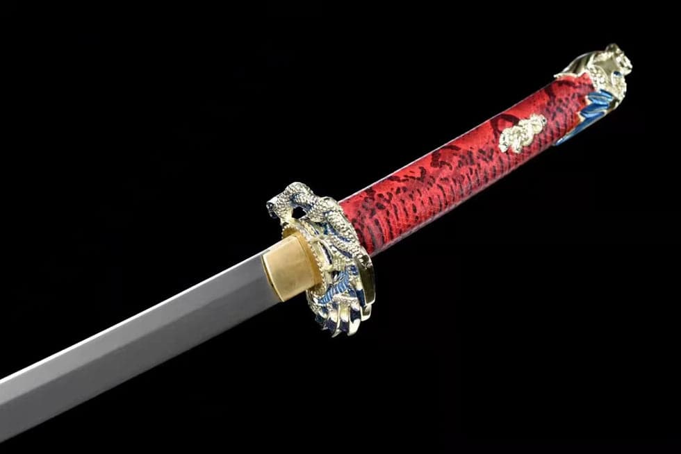 Hand Forged Japanese Samurai Katana Silver Dragon Knight High-performance Manganese Steel