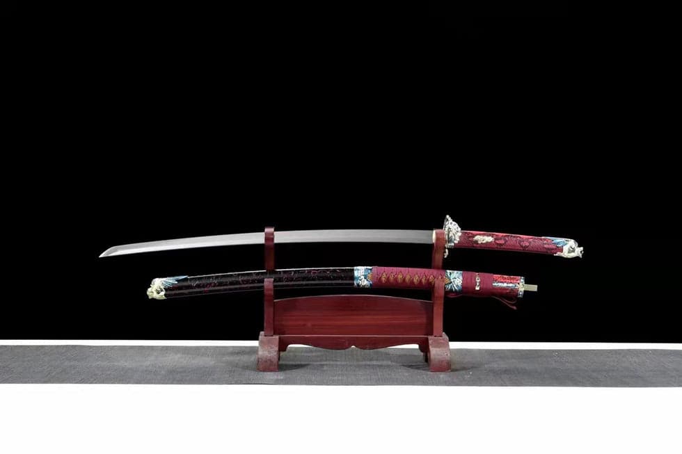 Hand Forged Japanese Samurai Katana Silver Dragon Knight High-performance Manganese Steel