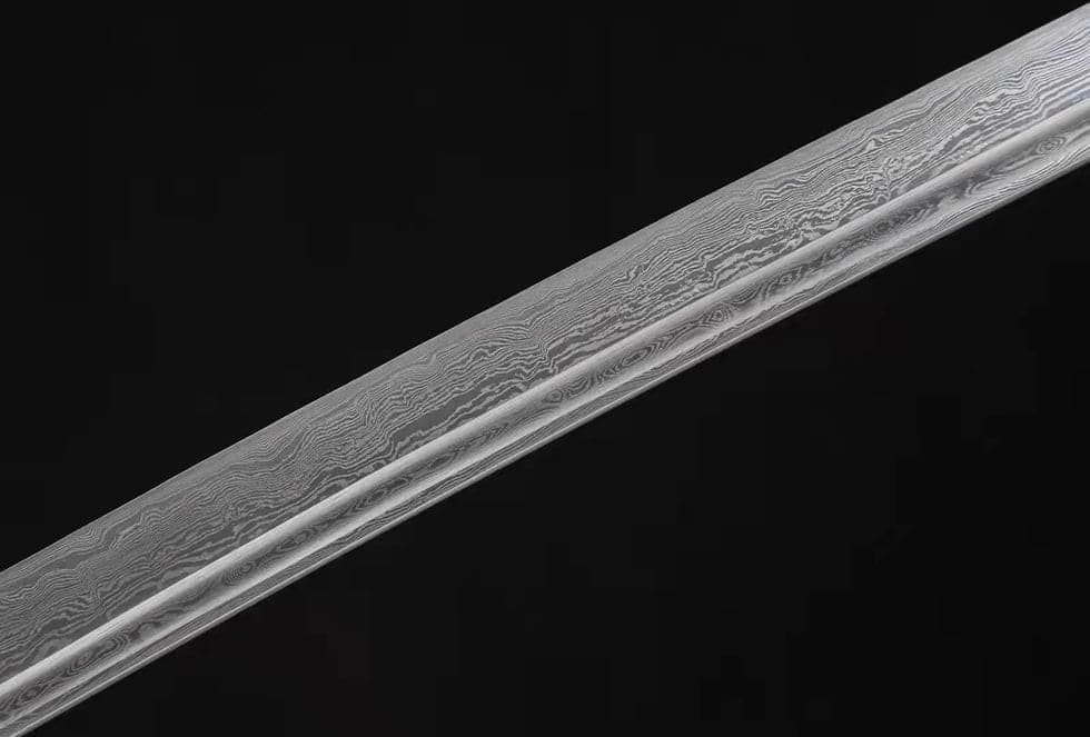 Hand Forged Japanese Samurai Katana Silver Tiger Pattern Steel Full Tang