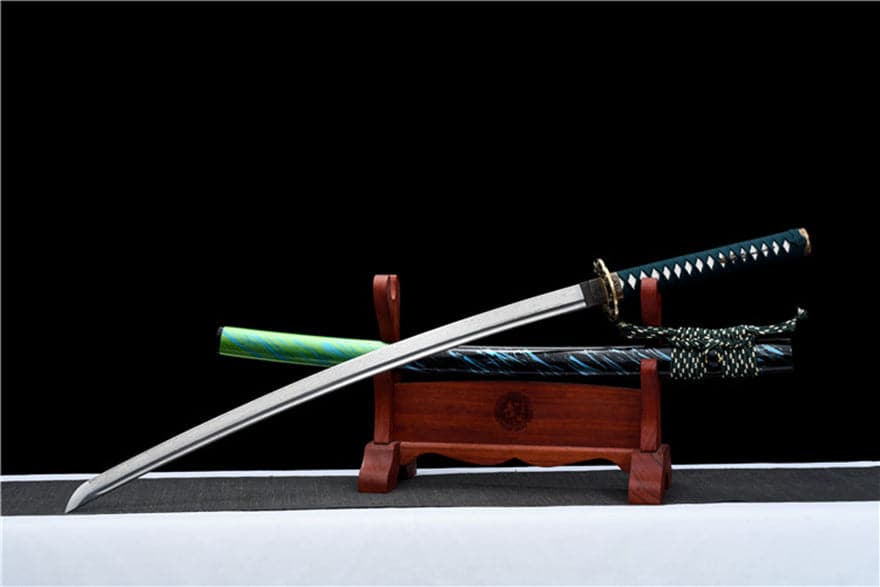 Hand Forged Japanese Samurai Katana Sky Dome Pattern Steel Pure copper fine carving set