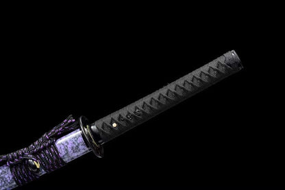 Hand Forged Japanese Samurai Katana Violet 9260 Spring Steel Full Tang