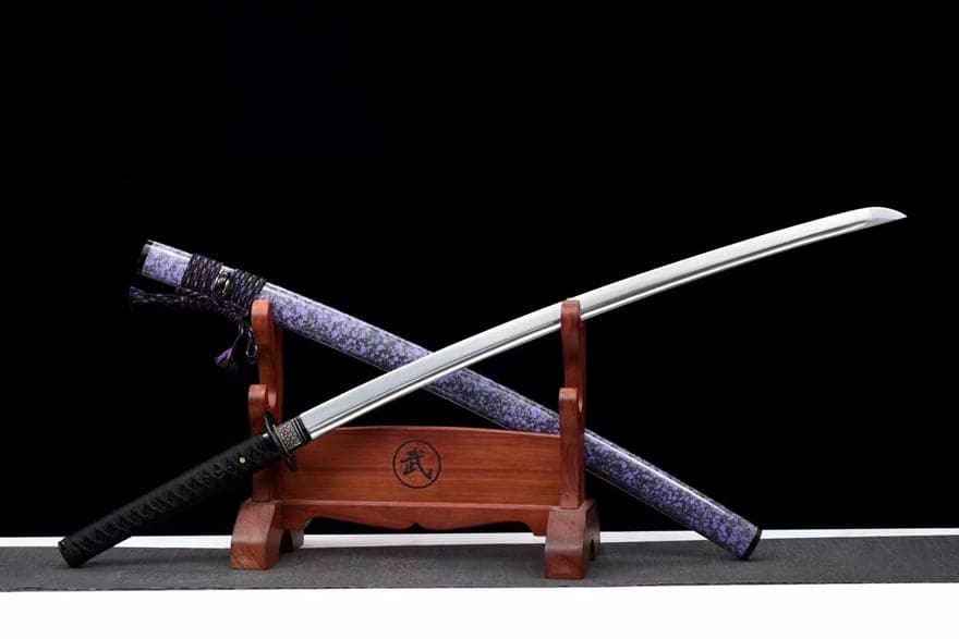 Hand Forged Japanese Samurai Katana Violet 9260 Spring Steel Full Tang