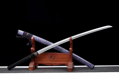 Hand Forged Japanese Samurai Katana Violet 9260 Spring Steel Full Tang