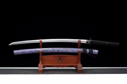 Hand Forged Japanese Samurai Katana Violet 9260 Spring Steel Full Tang