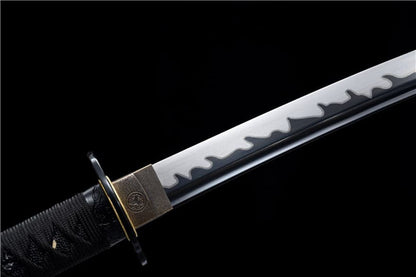 Hand Forged Japanese Samurai Katana Wanderer High Manganese Steel Blade blackening process