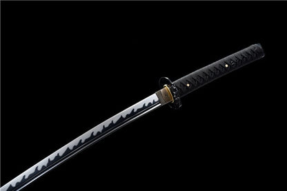 Hand Forged Japanese Samurai Katana Wanderer High Manganese Steel Blade blackening process