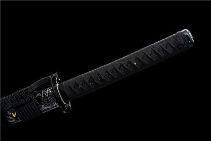 Hand Forged Japanese Samurai Katana Wanderer High Manganese Steel Blade blackening process