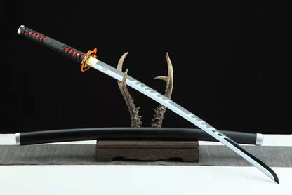 Handmade Anime Demon Slayer Tanjiro Nichirin 3rd Generation Sword Reaper Edition1045 High Carbon Steel Black