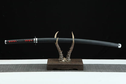 Handmade Anime Demon Slayer Tanjiro Nichirin Sword 1045 High Carbon Steel Black