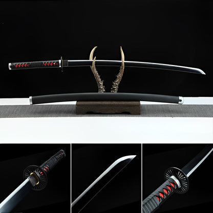 Handmade Anime Demon Slayer Tanjiro Nichirin Sword 1045 High Carbon Steel Black