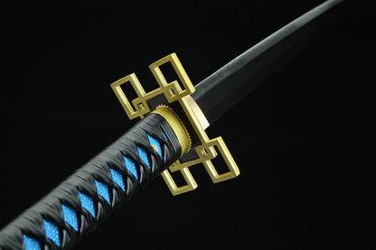 Handmade Anime Katana Demon Slayer Muichiro Tokito Nichirin Sword 1045 High Carbon Steel Black