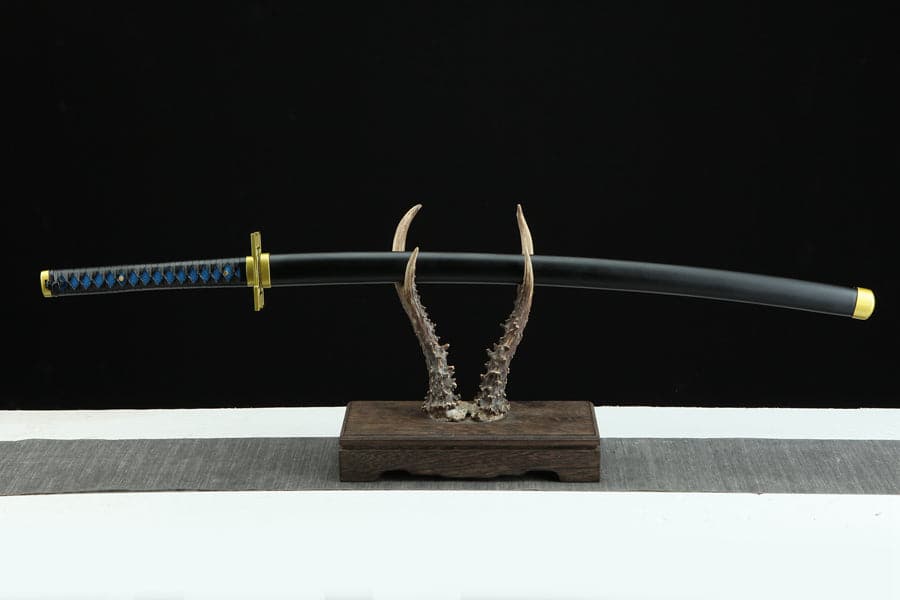 Handmade Anime Katana Demon Slayer Muichiro Tokito Nichirin Sword 1045 High Carbon Steel Black