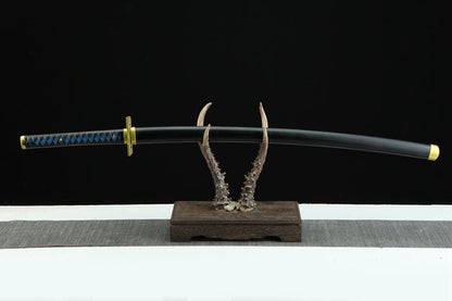 Handmade Anime Katana Demon Slayer Muichiro Tokito Nichirin Sword 1045 High Carbon Steel Black