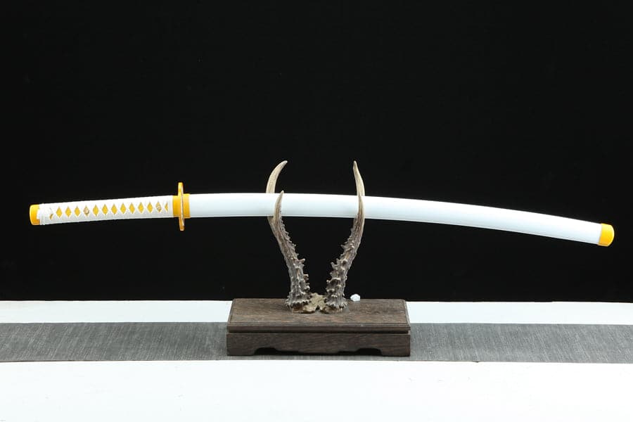 Handmade Anime Katana Demon Slayer Zenitsu Agatsuma Sword 1045 High Carbon Steel Blade