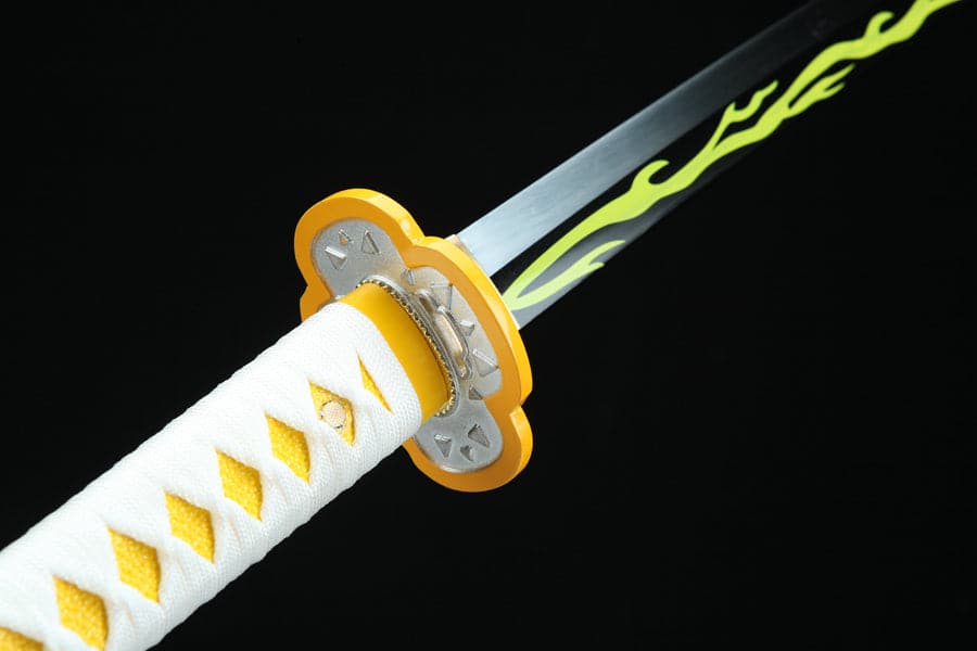 Handmade Anime Katana Demon Slayer Zenitsu Agatsuma Sword 1045 High Carbon Steel Blade