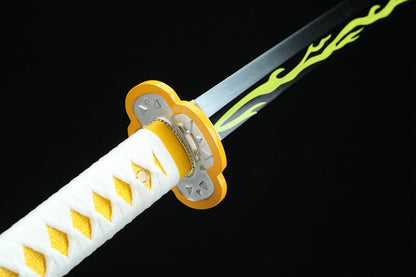 Handmade Anime Katana Demon Slayer Zenitsu Agatsuma Sword 1045 High Carbon Steel Blade