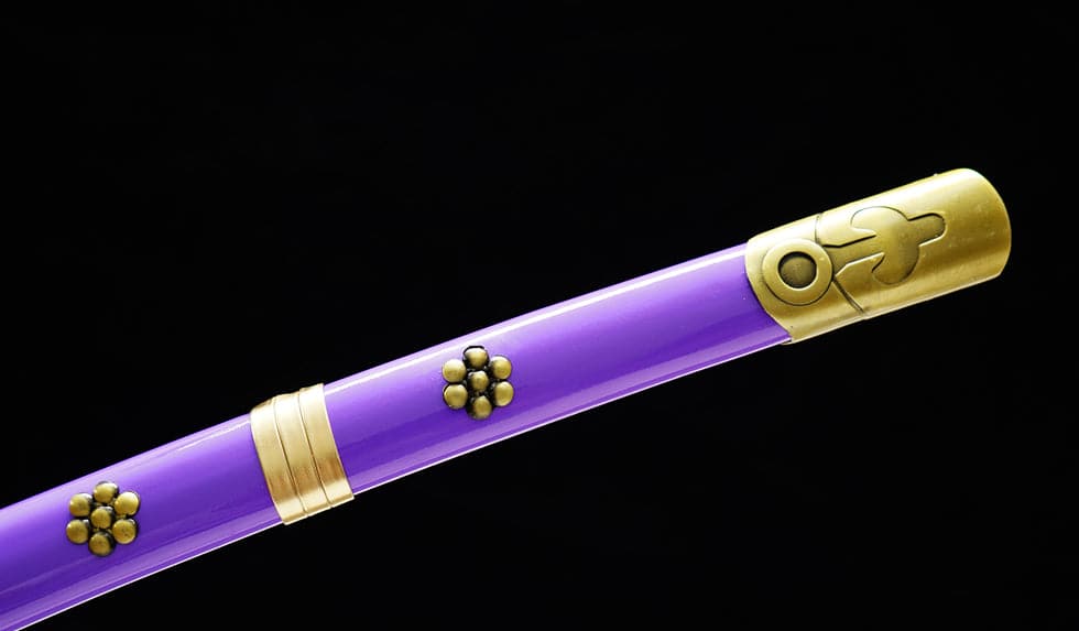 Handmade Anime Katana One Piece Roronoa Zoro's Enma Sword 1045 High Carbon Steel White blade Purple