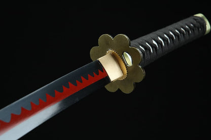 Handmade Anime One Piece Roronoa Zoro's Shusui Katana Sword 1045 High Carbon Steel Red Black Blade