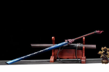 Handmade Devour the Moon Manganese Steel Chinese Sword With Blue Blade