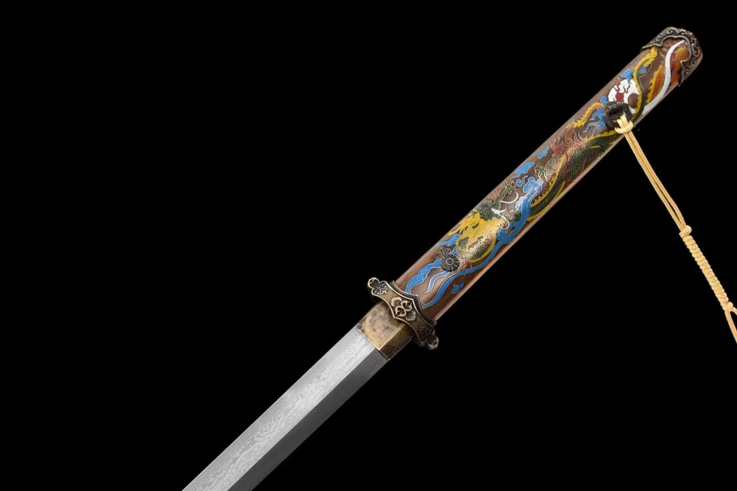 Handmade Dragon Flame 608 Pattern Steel Tang Sword