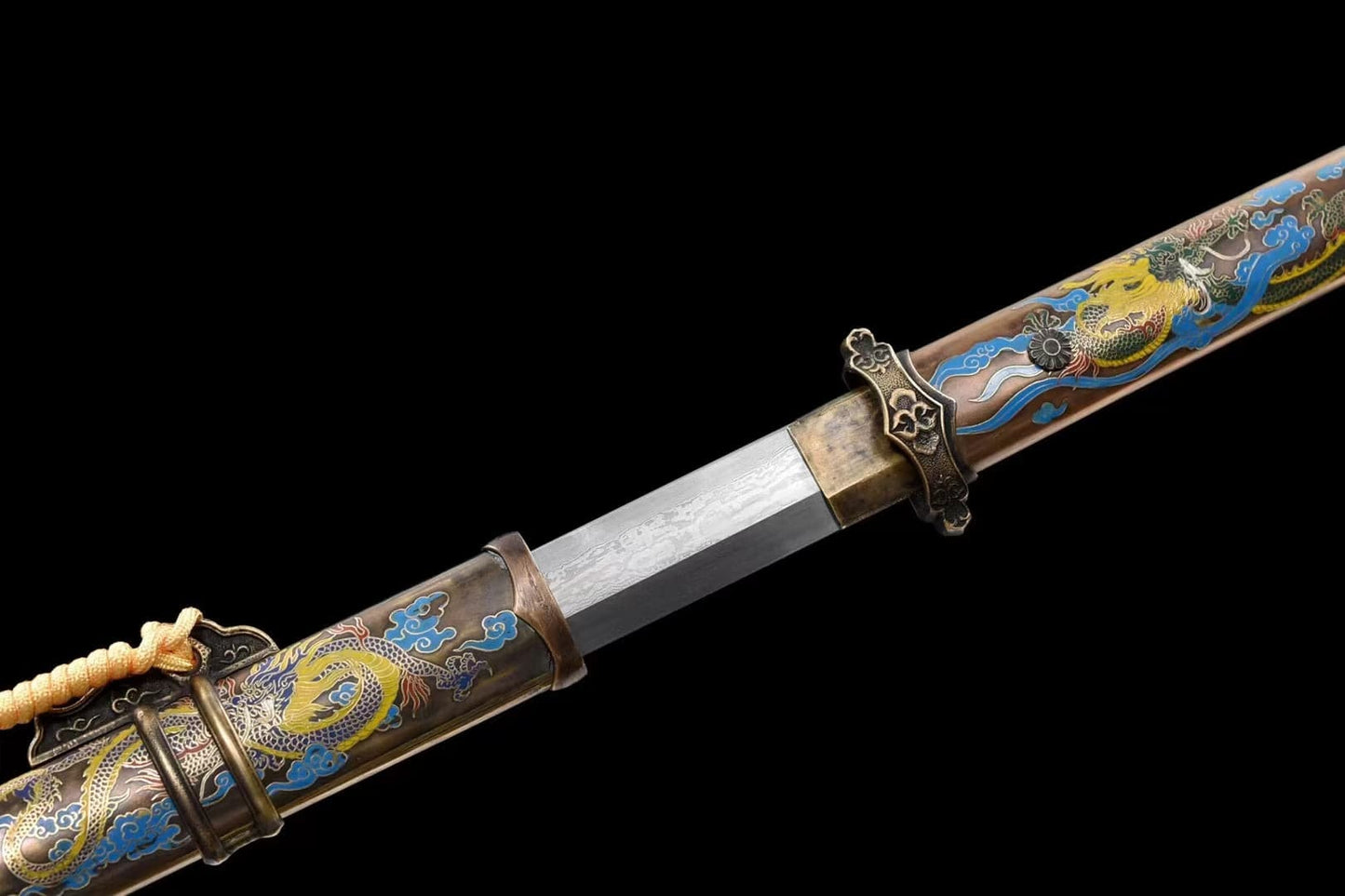 Handmade Dragon Flame 608 Pattern Steel Tang Sword