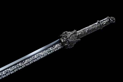 Handmade Dragon King Battle Blade With Black scabbard