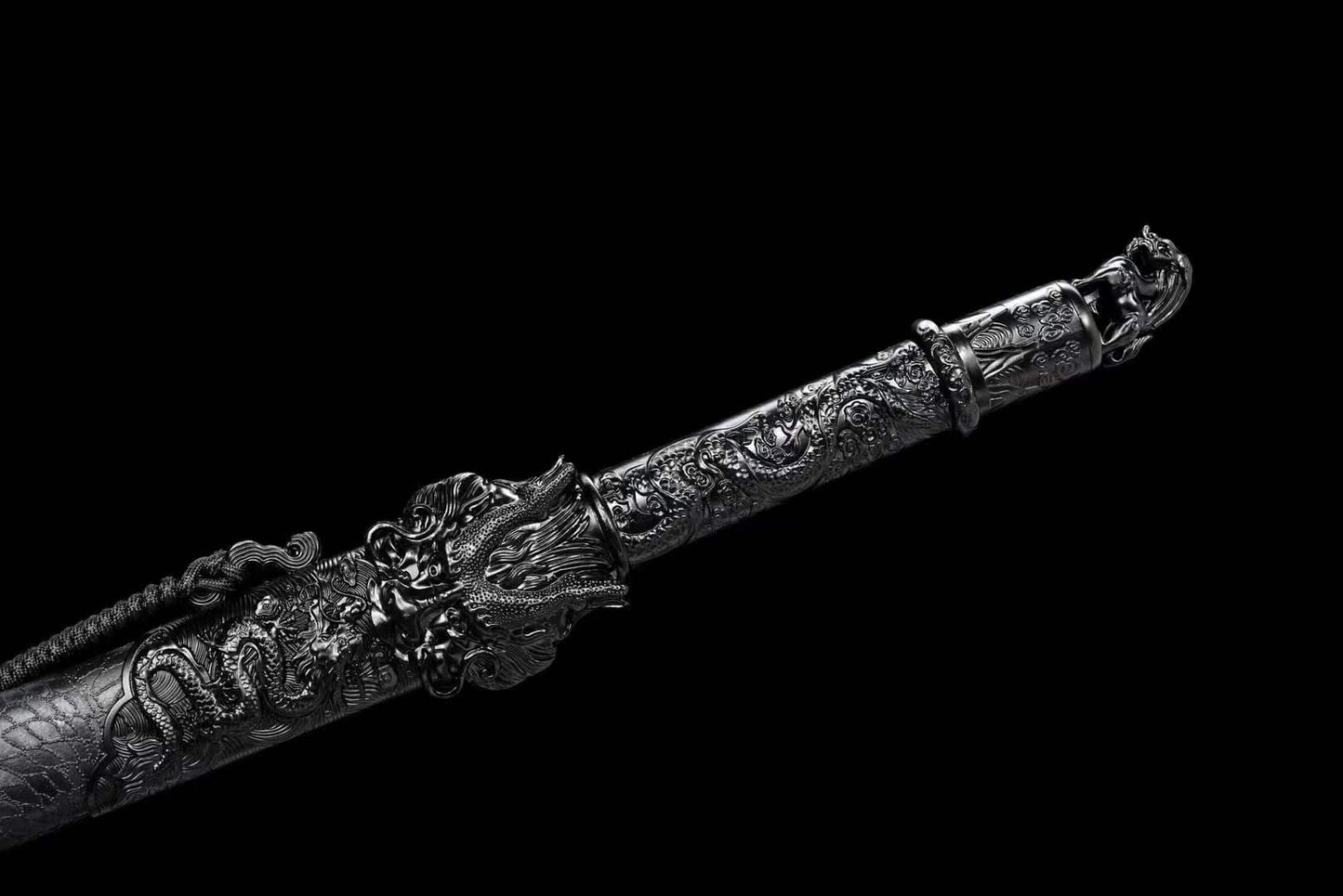 Handmade Dragon King Battle Blade With Black scabbard